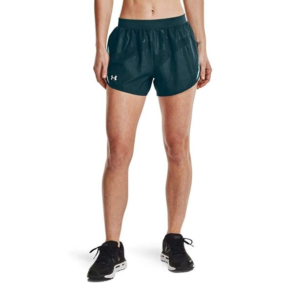 Under Armour Womens Fly By Shorts Dark Blue Reflective Size M - Picture 3 of 5